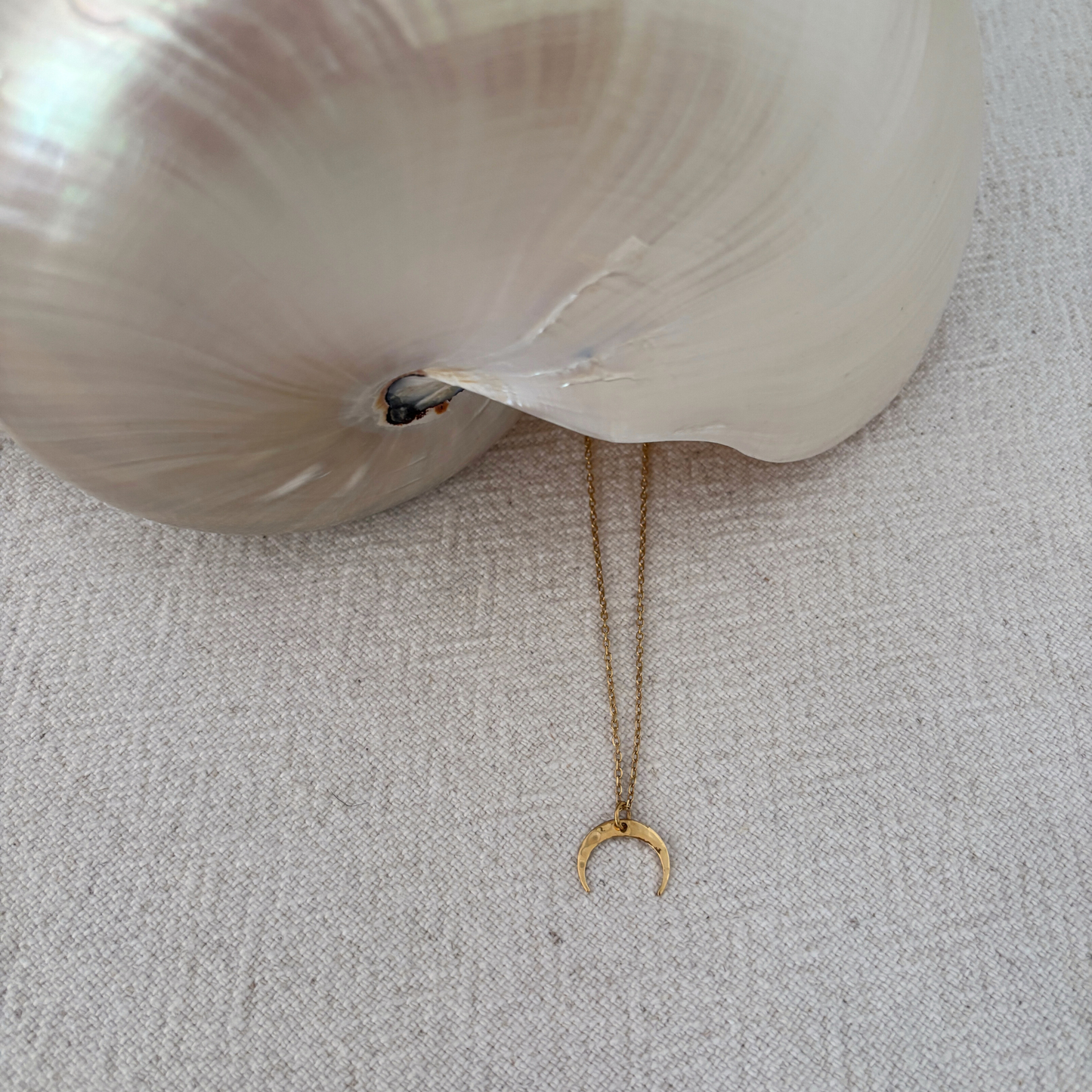 Gold Vermeil Crescent Moon Necklace | Sacred Jewellery