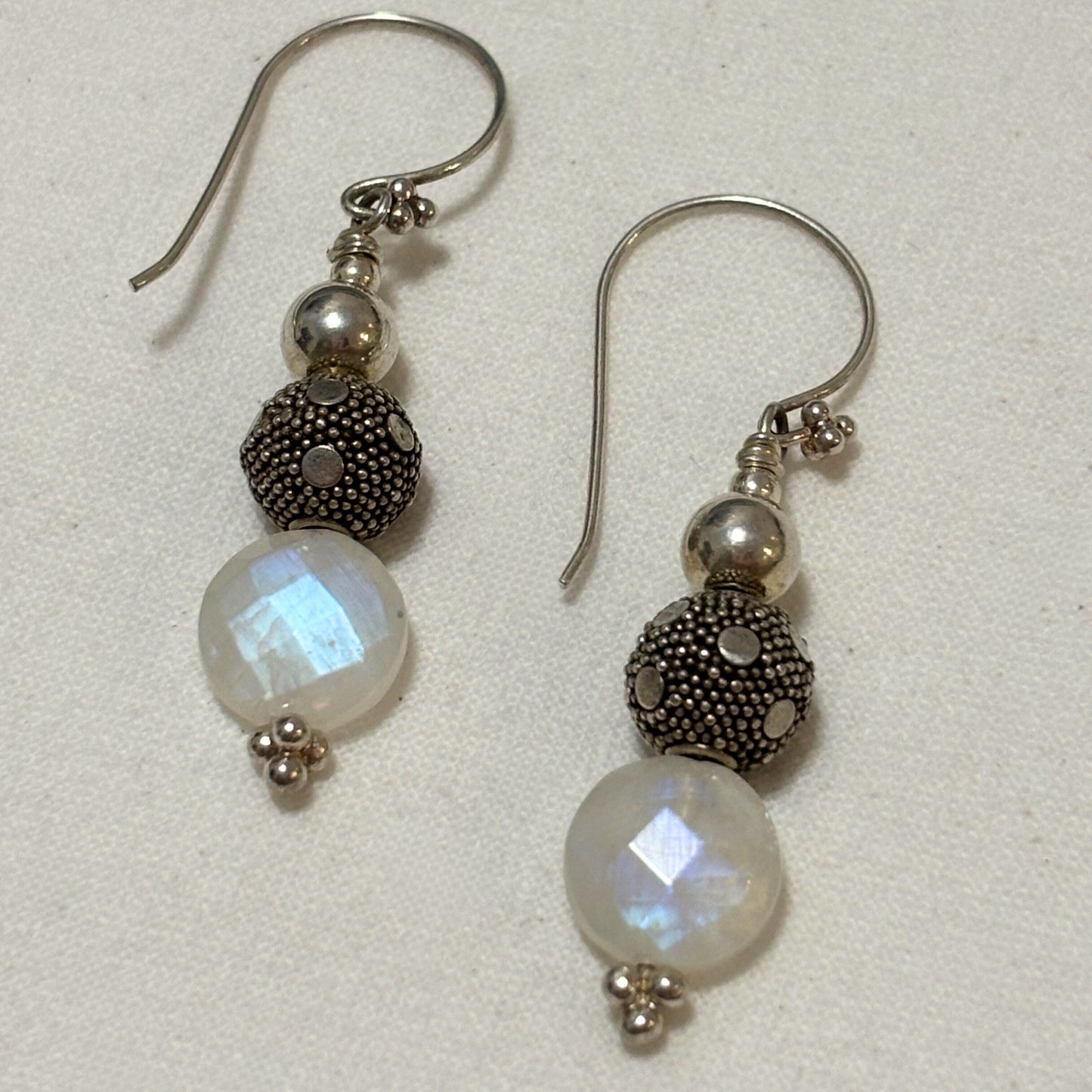 Silver Moonstone Drop Earrings | Sacred Jewellery