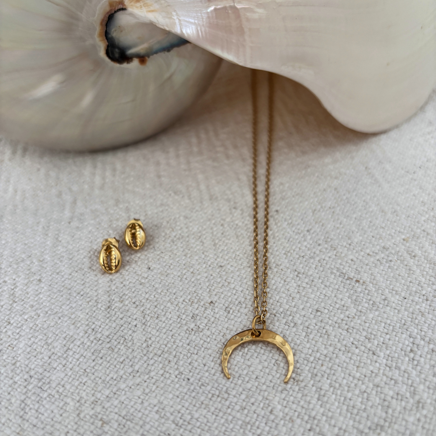 Gold Vermeil Crescent Moon Necklace | Sacred Jewellery
